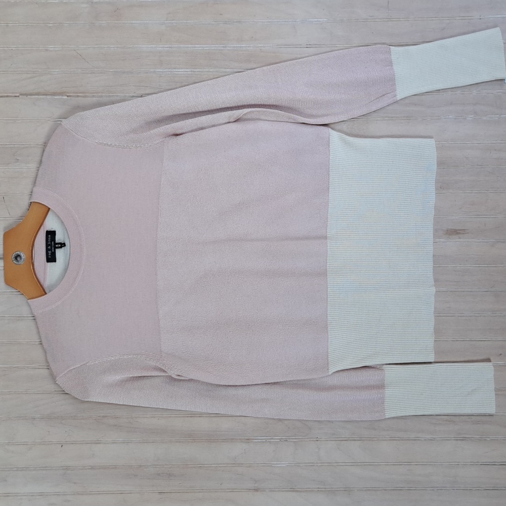 Rag & Bone New York Colorblock Merino Wool Blend Sweater Crewneck Pullover